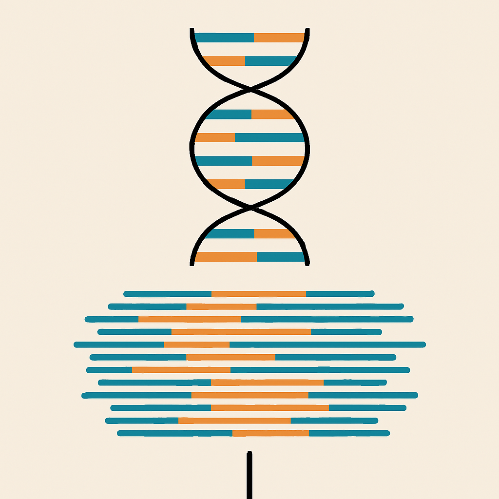 Infographic explaining 30x coverage in DNA sequencing