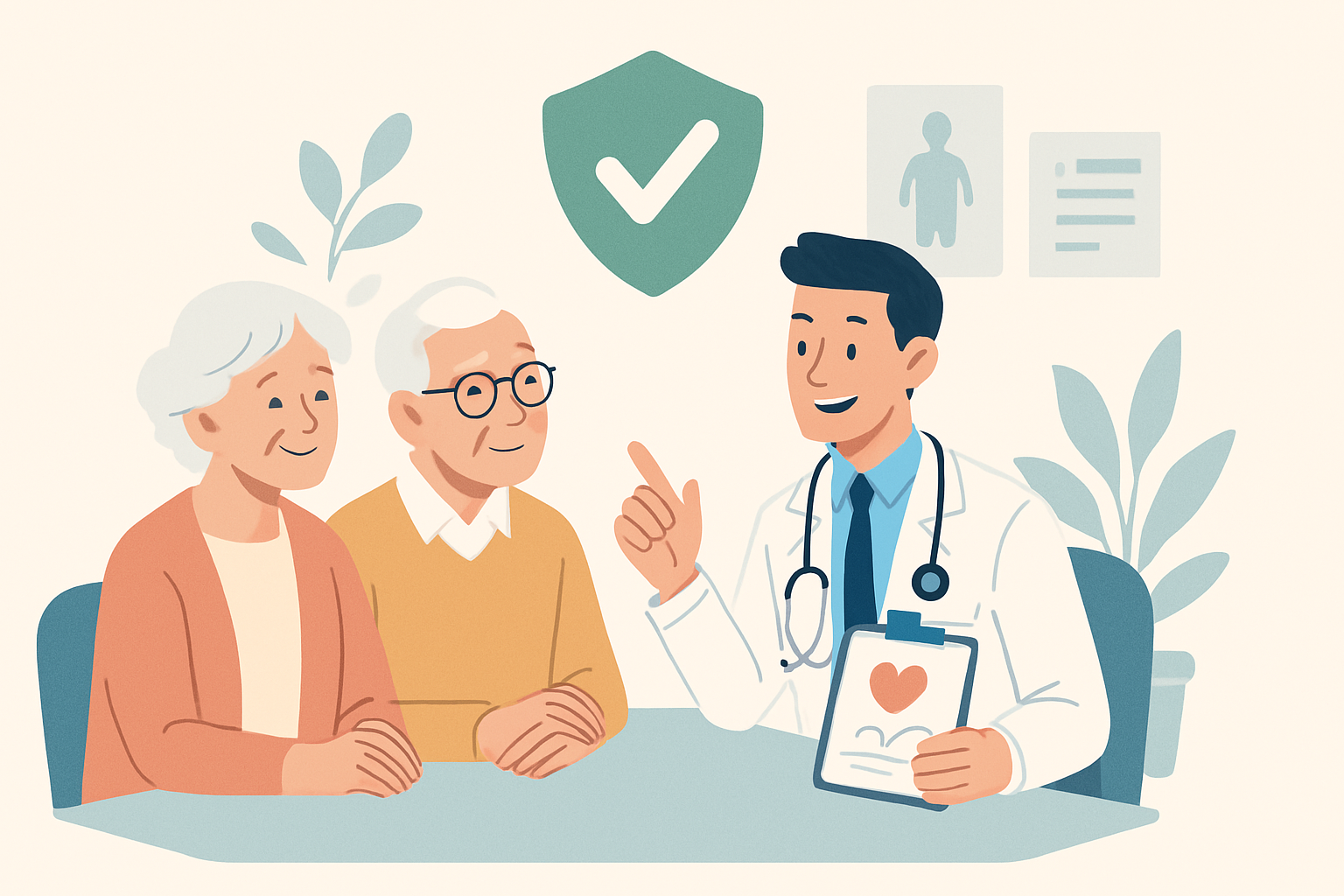 Illustration of proactive health management for seniors