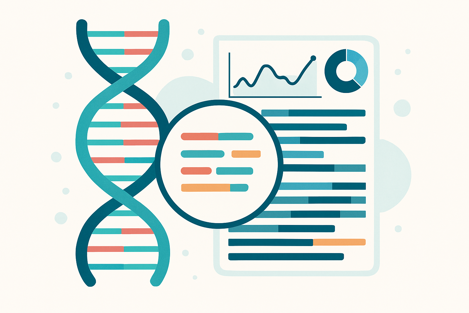 Conceptual image of DNA and genomic analysis